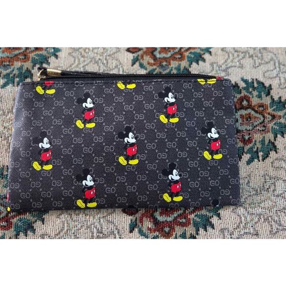 BUY 1, Get 1 FREE..Classic Mickey Mouse/Black Designer-Style Pouch – Wristlet, - Picture 2 of 5